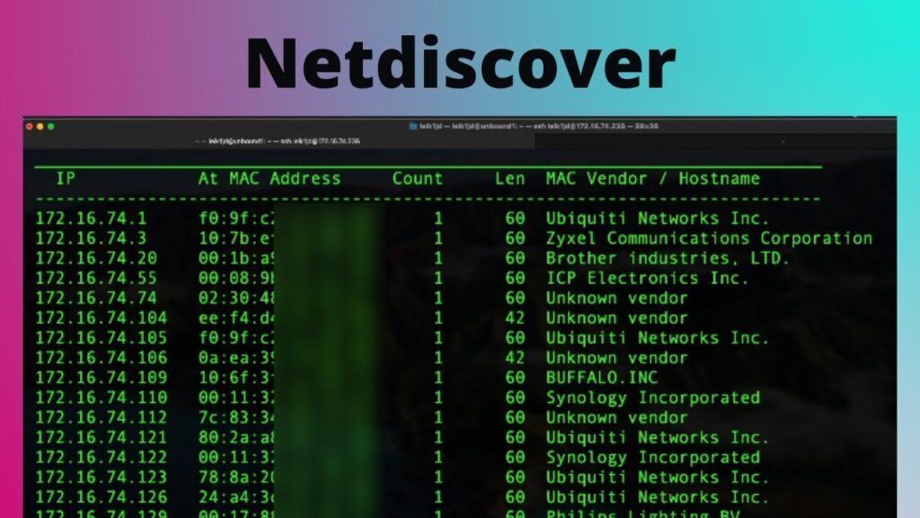 la commande netdiscover